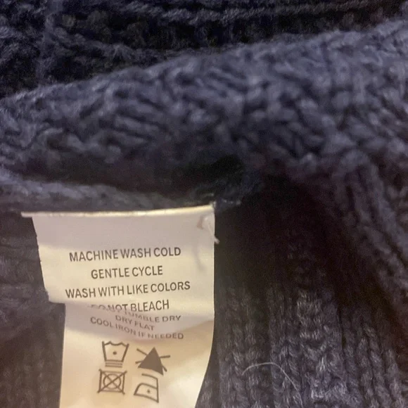 Carbon 2 Cobalt Mens Gray/Blue Linen/Cotton Cable Knit Fisherman Cardigan, XL